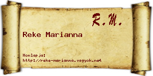 Reke Marianna névjegykártya